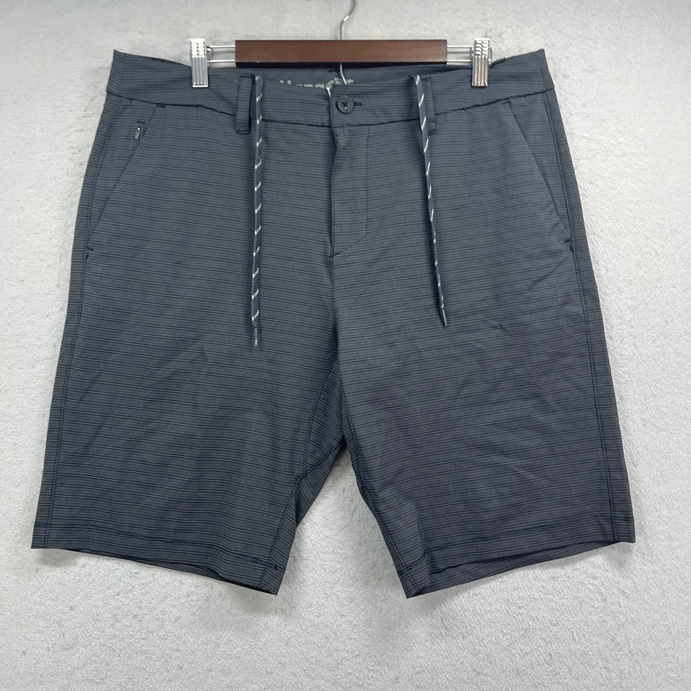 Hang Ten Shorts Mens 36 Gray Hybrid Performance Stretch Casual Surf Beach Active
